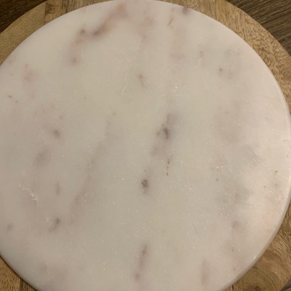 Cheese Board - Wood and Corian(or marble)? 9 3/4” D to Wood. Weighs 3 1/2 lbs - Picture 3 of 4